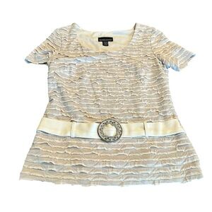 Frank Lyman Textured Short Sleeve Top Size 10